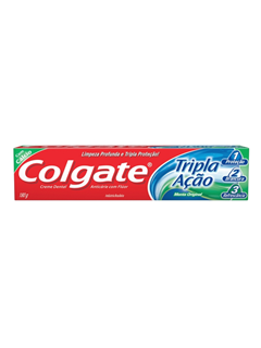 CREME DENTAL COLGATE TRIPLA AÇÃO MENTA ORIGINAL 12X180GR