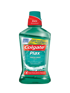 ENXAGUANTE BUCAL COLGATE PLAX FRESH MINT LEVE 500 PAGUE 350ML 3UN