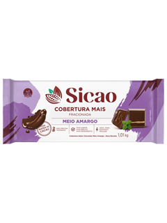 CHOCOLATE BARRA MEIO AMARGO SICAO MAIS 1,01KG