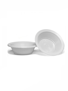 PRATO PLAST BRANCO FUNDO 23CM 10 UNIDADES