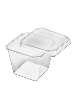 POTE QUADRADO COM TAMPA 250ML 20 UNIDADES