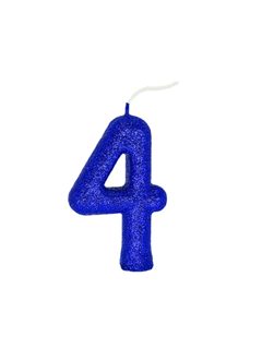 VELA CINTIL GLITTER AZUL N.4 REGINA 1UN