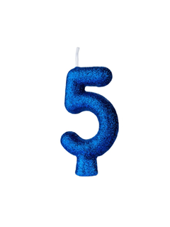 VELA CINTIL GLITTER AZUL N.5 REGINA 1UN