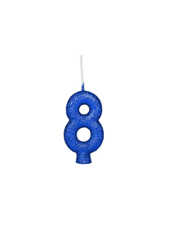 VELA CINTIL GLITTER AZUL N.8 REGINA 1UN