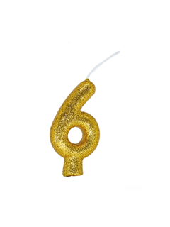 VELA CINTIL GLITTER DOURADA N.6 REGINA 1