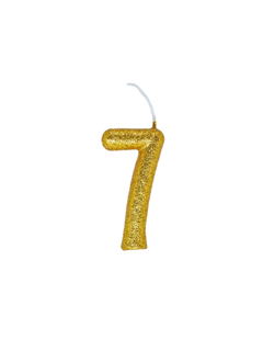 VELA CINTIL GLITTER DOURADA N.7 REGINA 1