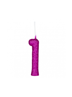 VELA CINTIL GLITTER PINK N.1 REGINA 1UN