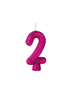 VELA CINTIL GLITTER PINK N.2 REGINA 1UN