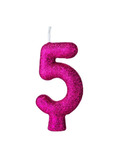VELA CINTIL GLITTER PINK N.5 REGINA 1UN