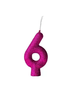 VELA CINTIL GLITTER PINK N.6 REGINA 1UN