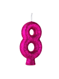 VELA CINTIL GLITTER PINK N.8 REGINA 1UN
