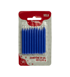 VELA PALITO AZUL REGINA 10UN