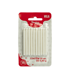 VELA PALITO BRANCA REGINA 10UN