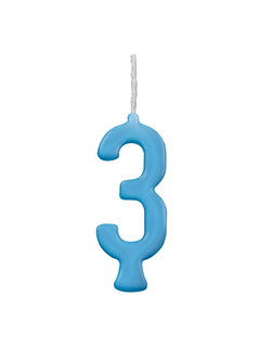 VELA PARABENS AZUL N.3  REGINA 1UN
