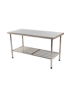 MESA 1,90X0,90 C/GRADE INOX CANT RED FIX